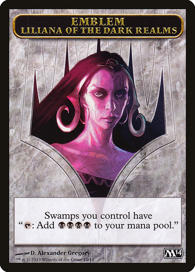 Liliana of the Dark Realms Emblem [Magic 2014 Tokens] | Jomio and Rueliete's Cards and Comics