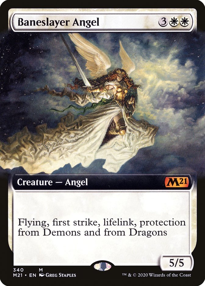 Baneslayer Angel (Extended Art) [Core Set 2021] | Jomio and Rueliete's Cards and Comics