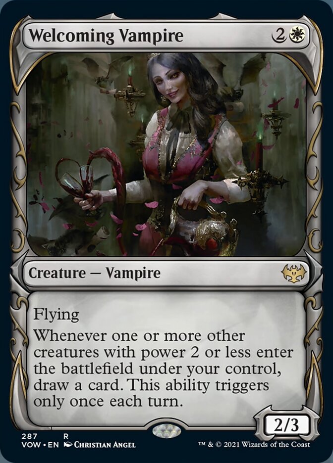 Welcoming Vampire (Showcase Fang Frame) [Innistrad: Crimson Vow] | Jomio and Rueliete's Cards and Comics