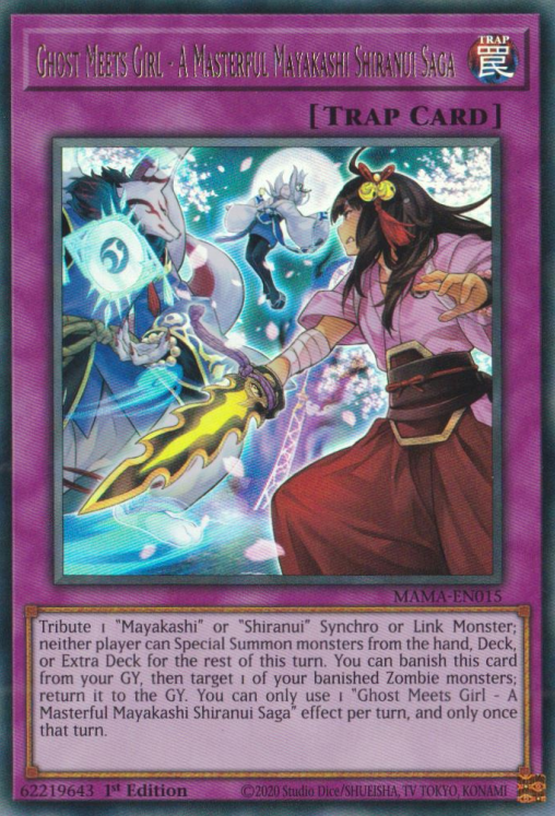 Ghost Meets Girl - A Masterful Mayakashi Shiranui Saga [MAMA-EN015] Ultra Rare | Jomio and Rueliete's Cards and Comics