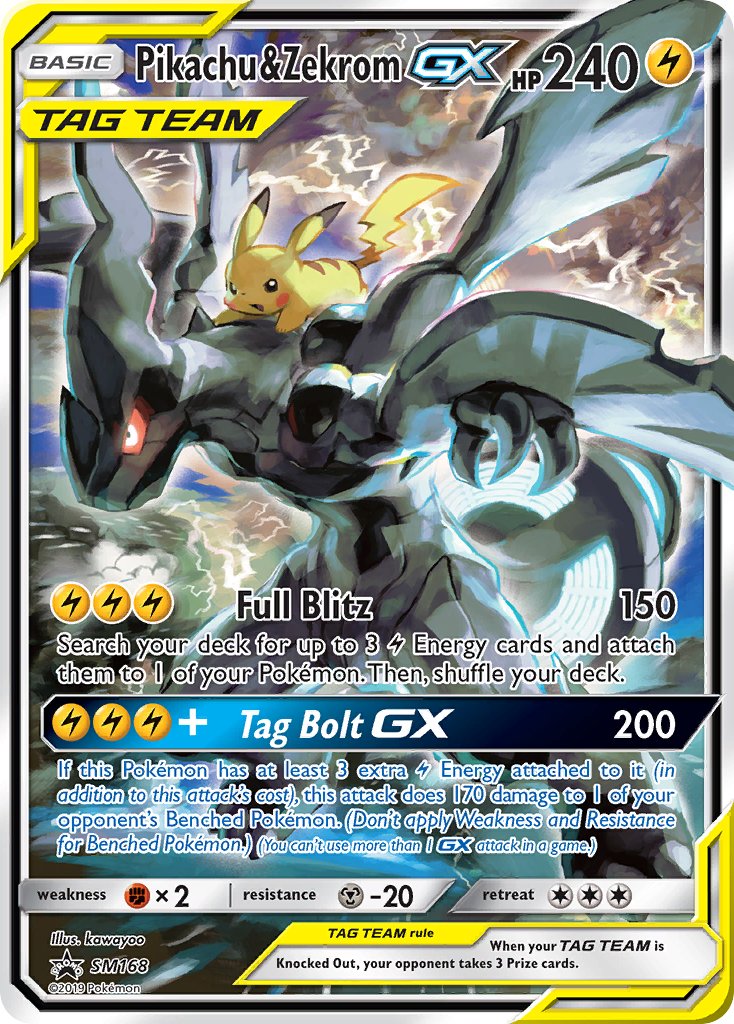 Pikachu & Zekrom GX (SM168) [Sun & Moon: Black Star Promos] | Jomio and Rueliete's Cards and Comics