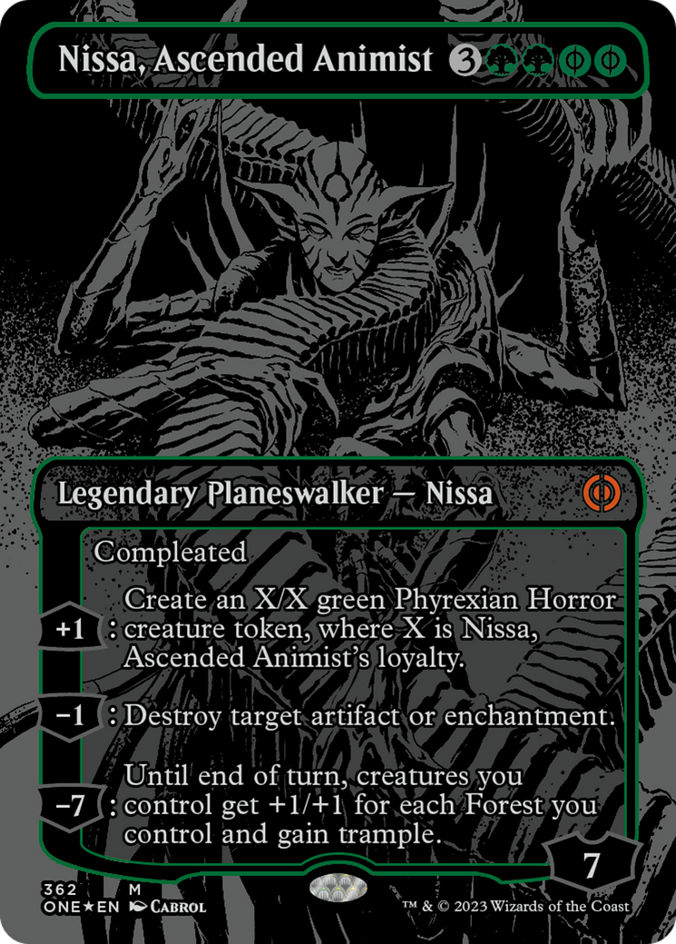 Nissa, Ascended Animist (Oil Slick Raised Foil) [Phyrexia: All Will Be One] | Jomio and Rueliete's Cards and Comics