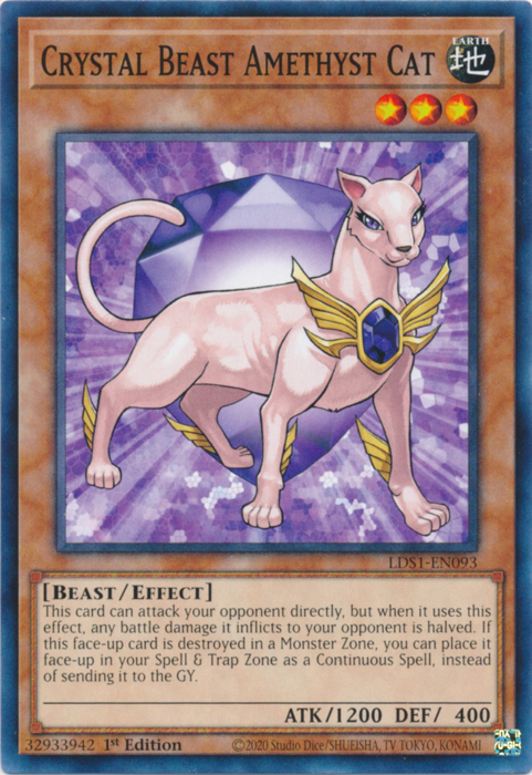 Crystal Beast Amethyst Cat [LDS1-EN093] Common | Jomio and Rueliete's Cards and Comics