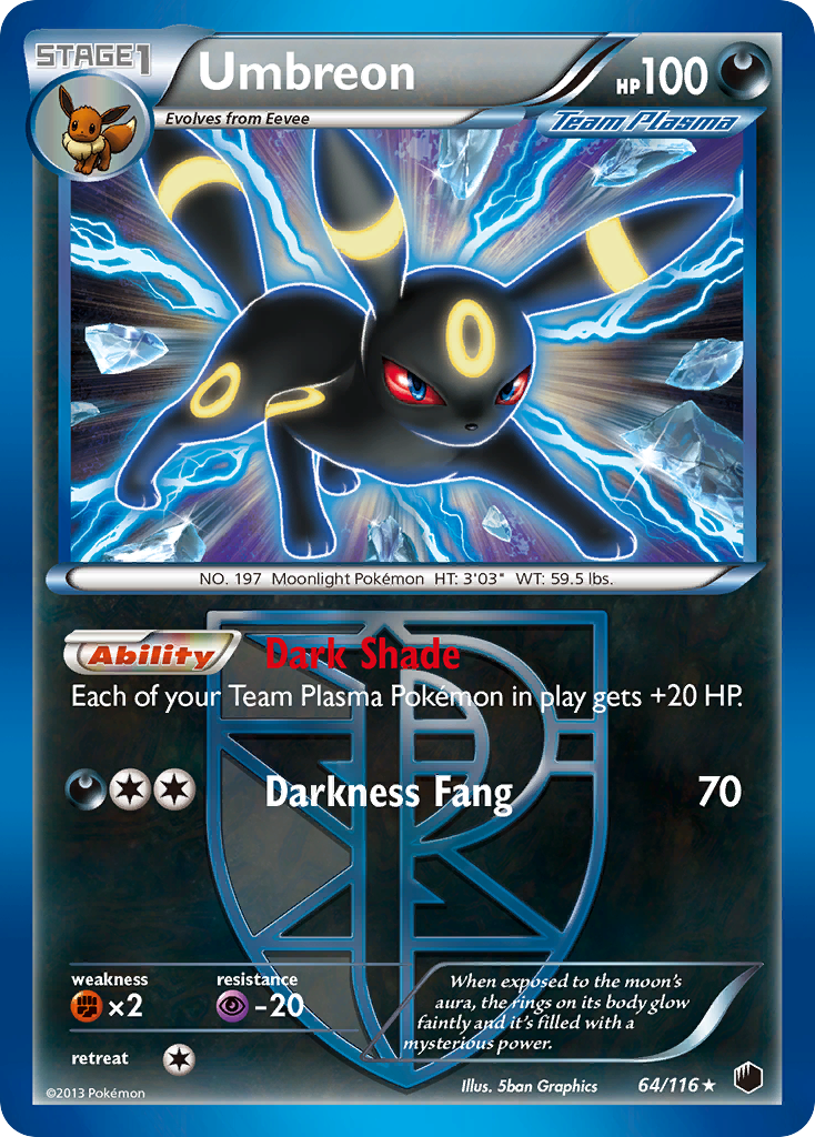 Umbreon (64/116) [Black & White: Plasma Freeze] | Jomio and Rueliete's Cards and Comics