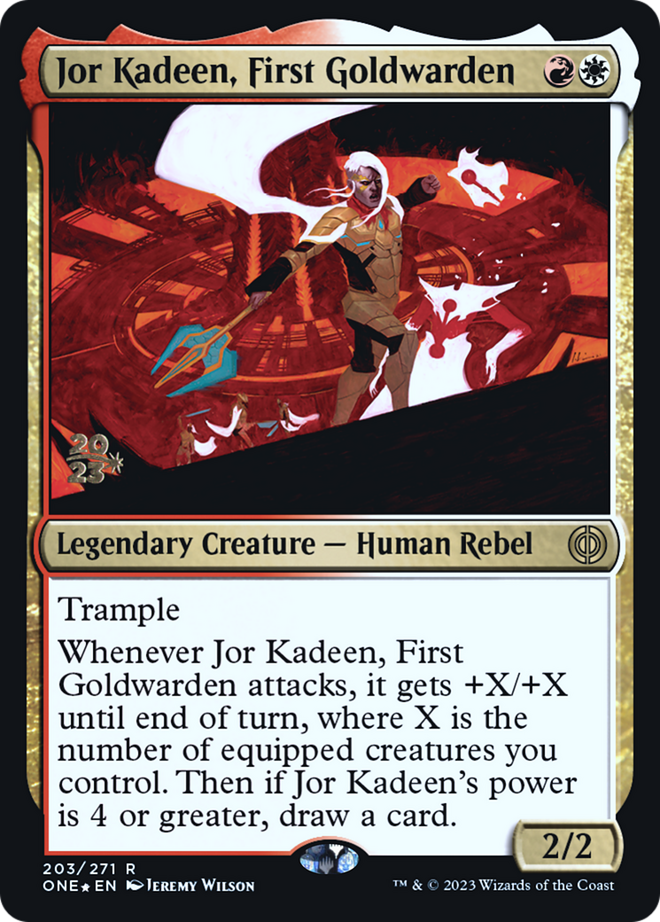 Jor Kadeen, First Goldwarden [Phyrexia: All Will Be One Prerelease Promos] | Jomio and Rueliete's Cards and Comics
