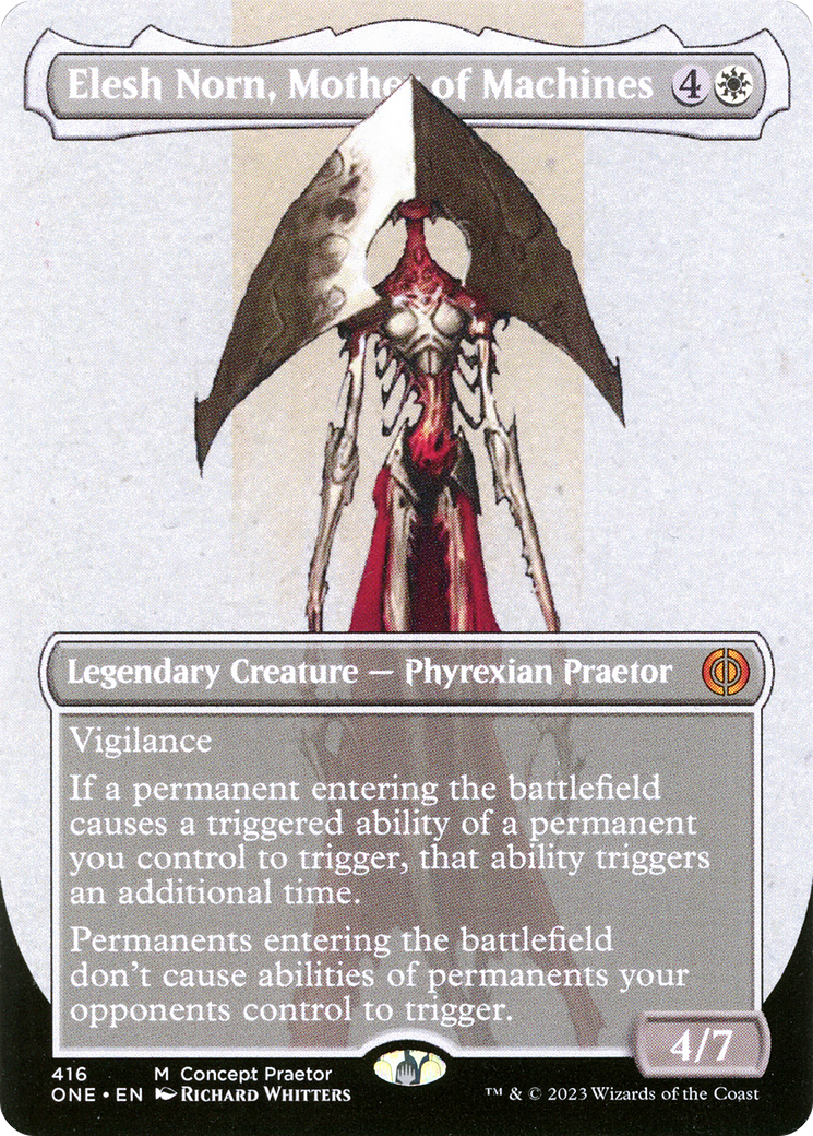 Elesh Norn, Mother of Machines (Borderless Concept Praetors) [Phyrexia: All Will Be One] | Jomio and Rueliete's Cards and Comics