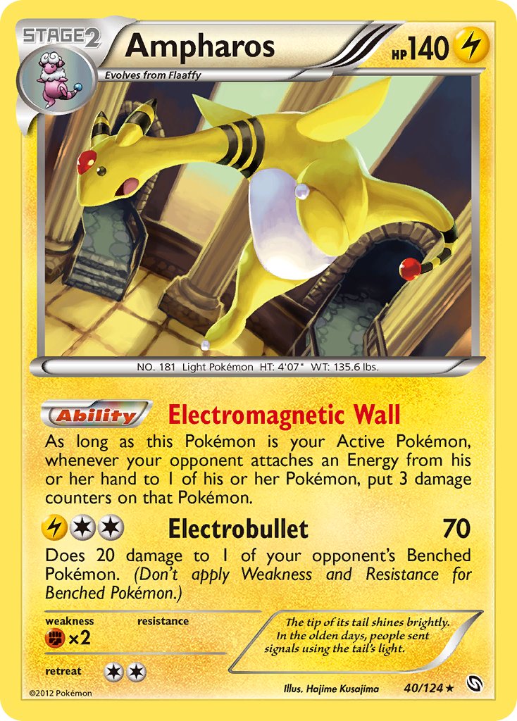 Ampharos (40/124) (Cosmos Holo) (Blister Exclusive) [Black & White: Dragons Exalted] | Jomio and Rueliete's Cards and Comics