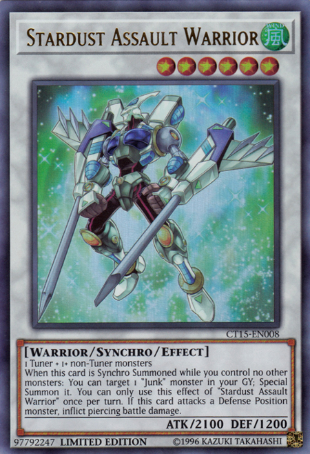 Stardust Assault Warrior [CT15-EN008] Ultra Rare | Jomio and Rueliete's Cards and Comics