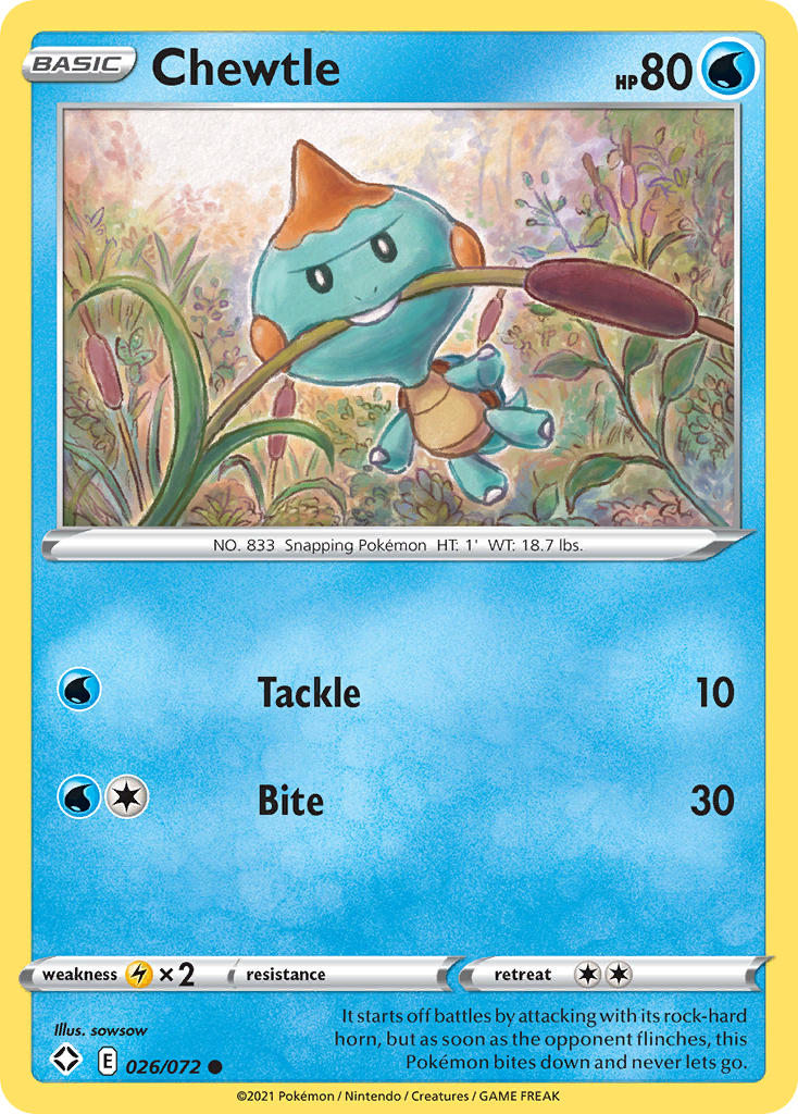 Chewtle (026/072) [Sword & Shield: Shining Fates] | Jomio and Rueliete's Cards and Comics