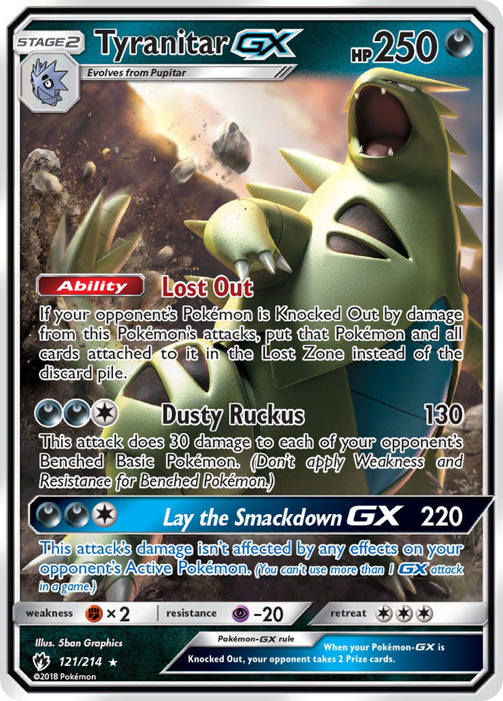 Tyranitar GX (121/214) [Sun & Moon: Lost Thunder] | Jomio and Rueliete's Cards and Comics