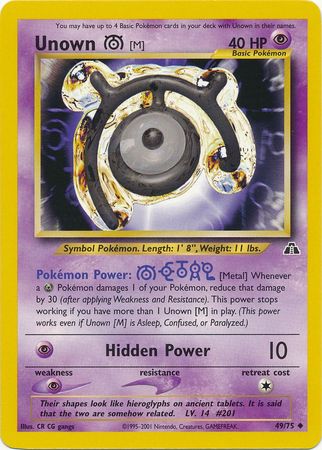 Unown [M] (49/75) [Neo Discovery Unlimited] | Jomio and Rueliete's Cards and Comics
