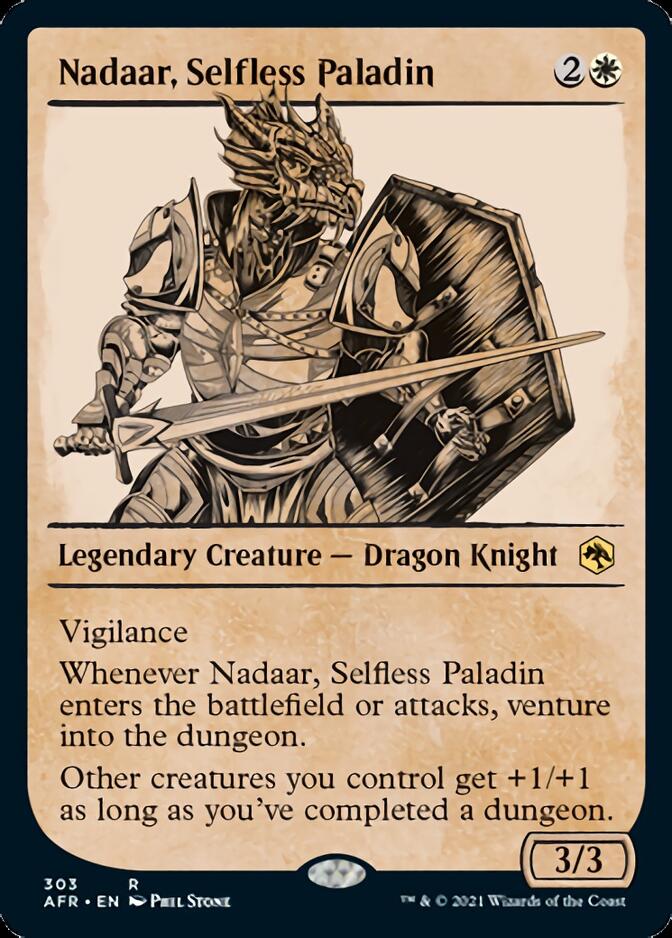 Nadaar, Selfless Paladin (Showcase) [Dungeons & Dragons: Adventures in the Forgotten Realms] | Jomio and Rueliete's Cards and Comics