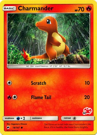Charmander (18/147) (Charizard Stamp #42) [Battle Academy 2020] | Jomio and Rueliete's Cards and Comics