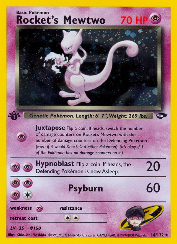 Rocket's Mewtwo (14/132) [Gym Challenge 1st Edition] | Jomio and Rueliete's Cards and Comics
