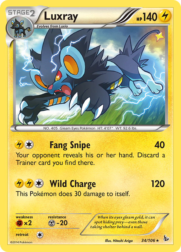 Luxray (34/106) [XY: Flashfire] | Jomio and Rueliete's Cards and Comics