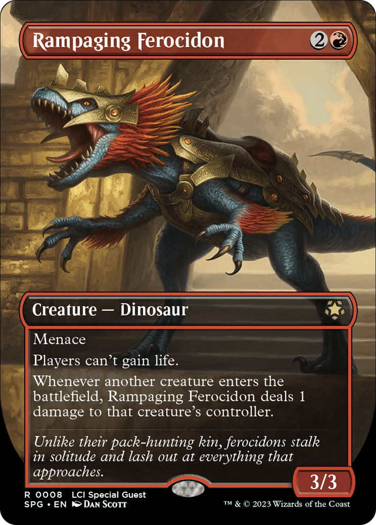 Rampaging Ferocidon (Borderless) [The Lost Caverns of Ixalan Special Guests] | Jomio and Rueliete's Cards and Comics