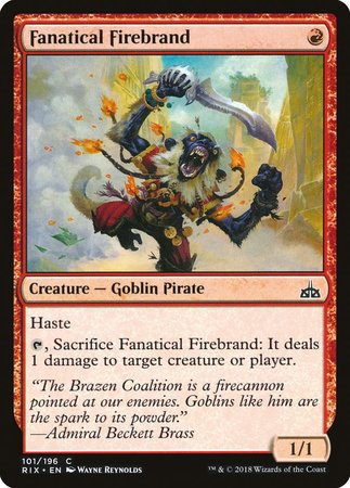 Fanatical Firebrand [Rivals of Ixalan] | Jomio and Rueliete's Cards and Comics