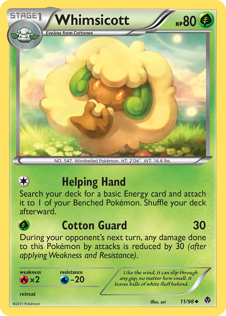 Whimsicott (11/98) [Black & White: Emerging Powers] | Jomio and Rueliete's Cards and Comics