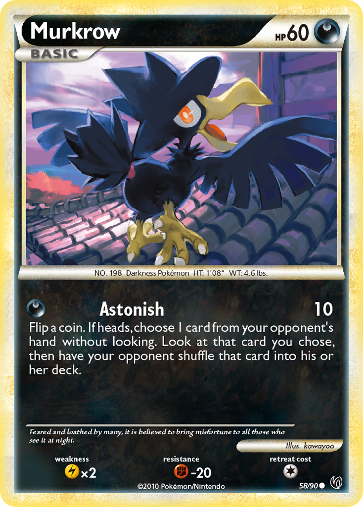 Murkrow (58/90) [HeartGold & SoulSilver: Undaunted] | Jomio and Rueliete's Cards and Comics