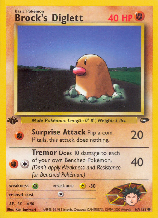 Brock's Diglett (67/132) [Gym Challenge 1st Edition] | Jomio and Rueliete's Cards and Comics