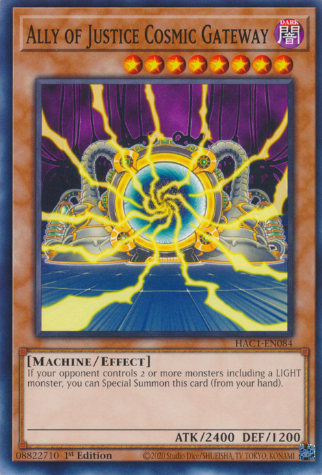 Ally of Justice Cosmic Gateway [HAC1-EN084] Common | Jomio and Rueliete's Cards and Comics