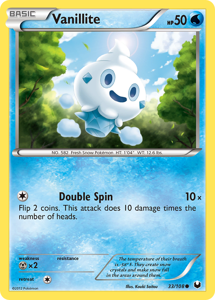 Vanillite (33/108) [Black & White: Dark Explorers] | Jomio and Rueliete's Cards and Comics