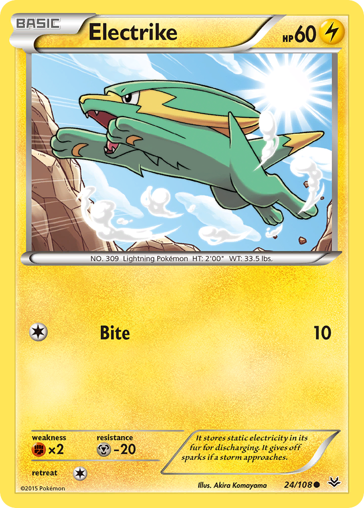 Electrike (24/108) [XY: Roaring Skies] | Jomio and Rueliete's Cards and Comics