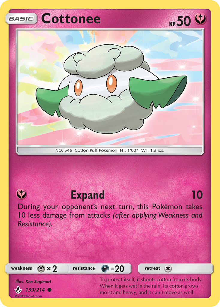 Cottonee (139/214) [Sun & Moon: Unbroken Bonds] | Jomio and Rueliete's Cards and Comics
