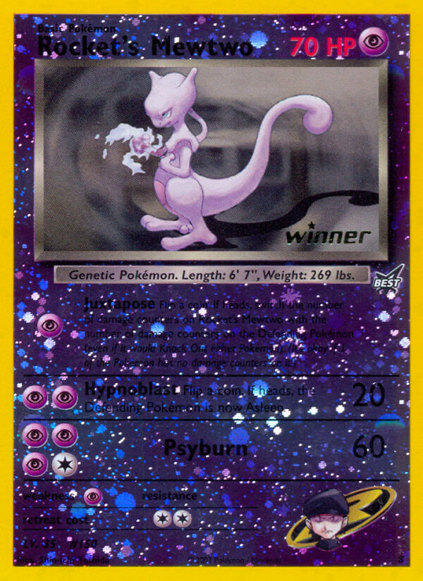 Rocket's Mewtwo (8) (Winner) [Best of Promos] | Jomio and Rueliete's Cards and Comics