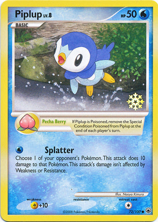 Piplup (72/100) [Countdown Calendar Promos] | Jomio and Rueliete's Cards and Comics