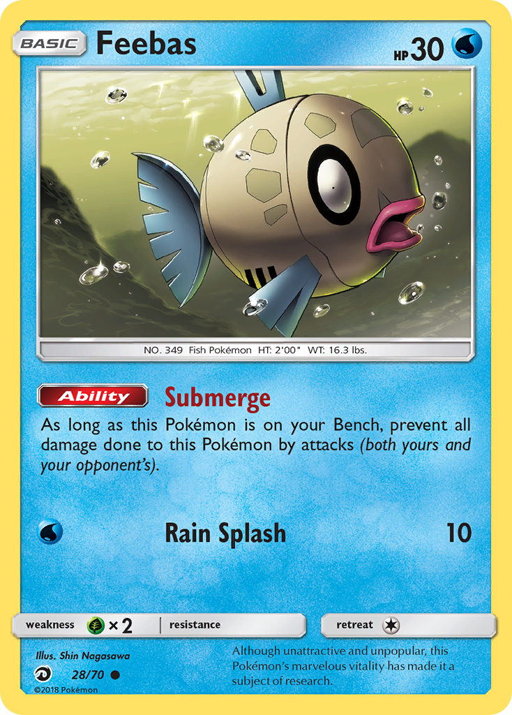 Feebas (28/70) [Sun & Moon: Dragon Majesty] | Jomio and Rueliete's Cards and Comics