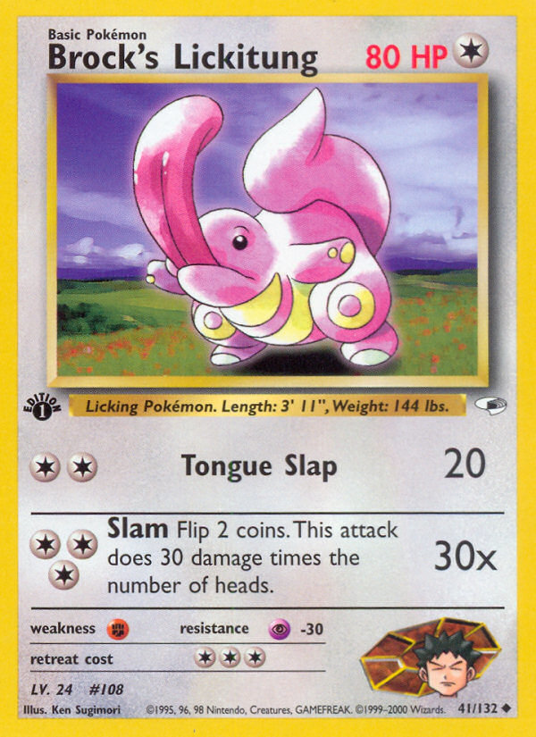 Brock's Lickitung (41/132) [Gym Heroes 1st Edition] | Jomio and Rueliete's Cards and Comics