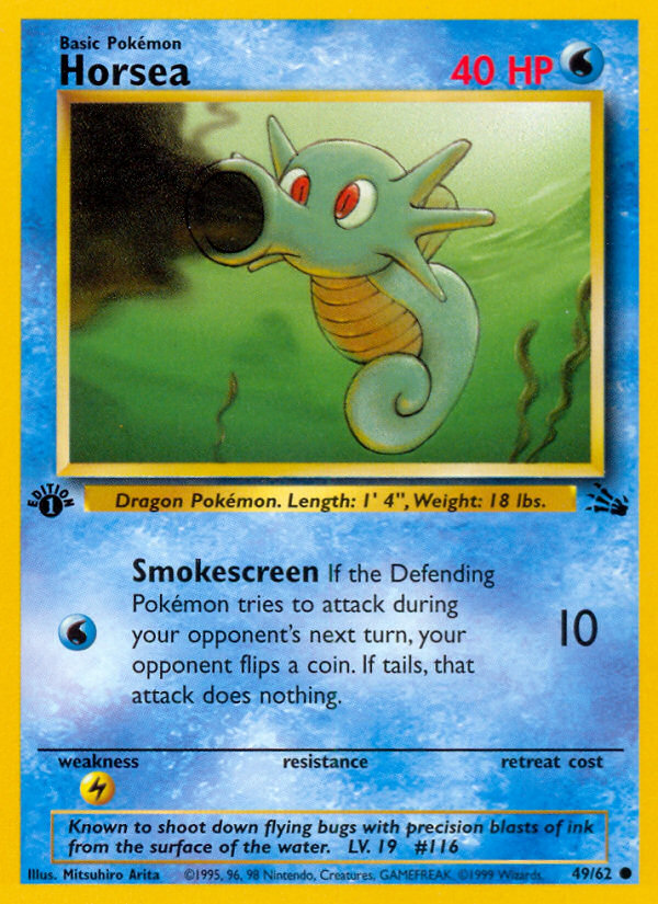 Horsea (49/62) [Fossil 1st Edition] | Jomio and Rueliete's Cards and Comics
