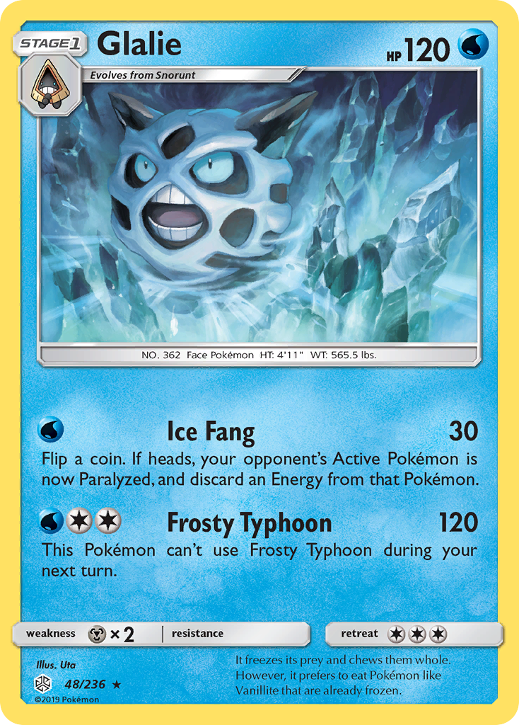 Glalie (48/236) [Sun & Moon: Cosmic Eclipse] | Jomio and Rueliete's Cards and Comics