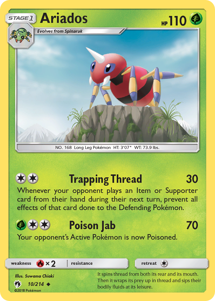 Ariados (10/214) [Sun & Moon: Lost Thunder] | Jomio and Rueliete's Cards and Comics