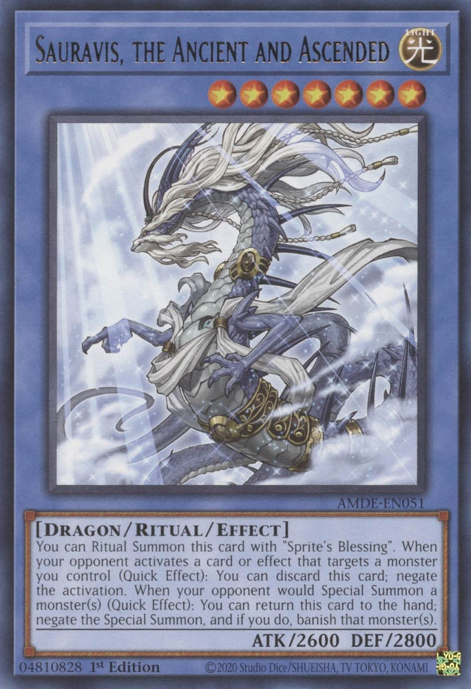 Sauravis, the Ancient and Ascended [AMDE-EN051] Rare | Jomio and Rueliete's Cards and Comics