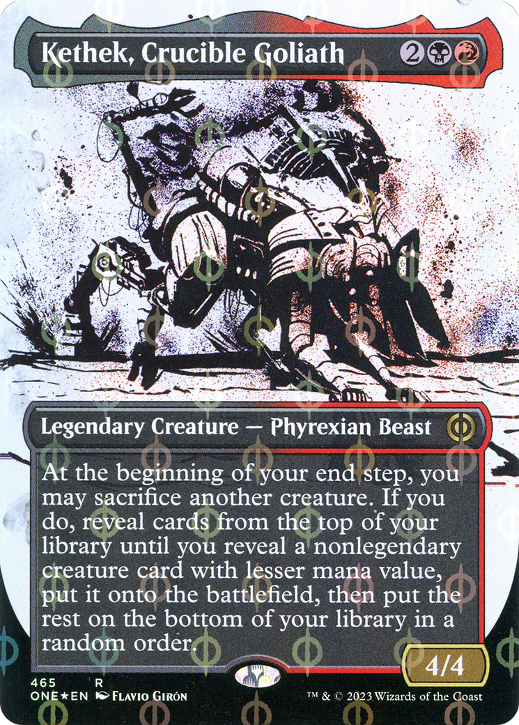 Kethek, Crucible Goliath (Borderless Ichor Step-and-Compleat Foil) [Phyrexia: All Will Be One] | Jomio and Rueliete's Cards and Comics