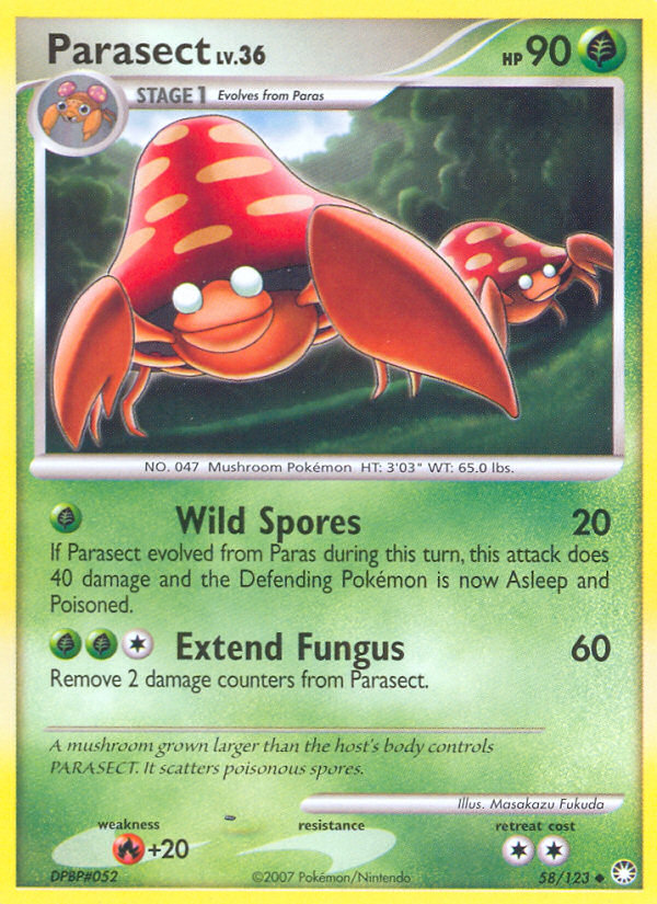 Parasect (58/123) [Diamond & Pearl: Mysterious Treasures] | Jomio and Rueliete's Cards and Comics