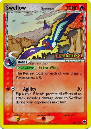 Swellow (40/101) (Delta Species) (Stamped) [EX: Dragon Frontiers] | Jomio and Rueliete's Cards and Comics