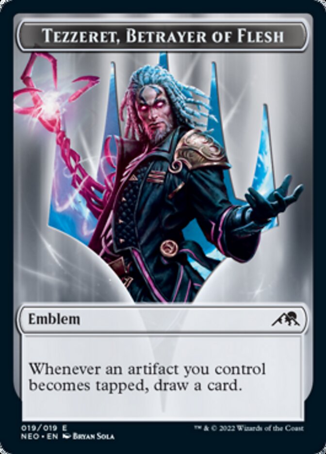 Tezzeret, Betrayer of Flesh Emblem [Kamigawa: Neon Dynasty Tokens] | Jomio and Rueliete's Cards and Comics