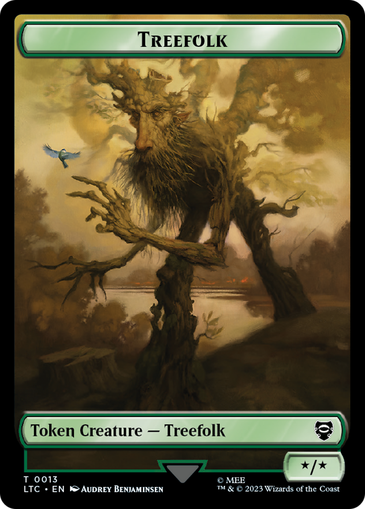 Beast // Treefolk Double Sided Token [The Lord of the Rings: Tales of Middle-Earth Commander Tokens] | Jomio and Rueliete's Cards and Comics