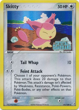 Skitty (41/100) (Stamped) [EX: Crystal Guardians] | Jomio and Rueliete's Cards and Comics