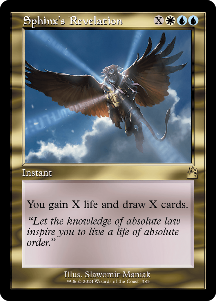 Sphinx's Revelation (Retro Frame) [Ravnica Remastered] | Jomio and Rueliete's Cards and Comics