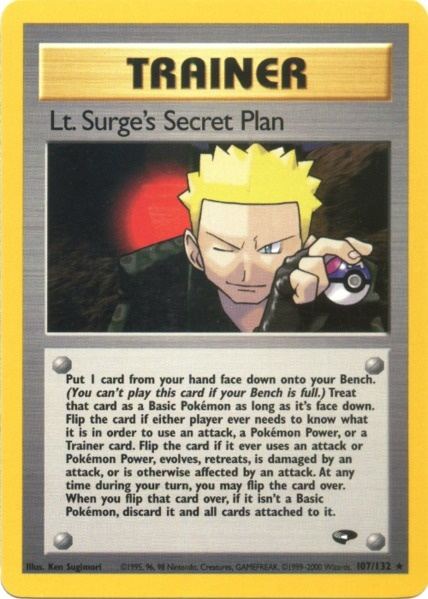 Lt. Surge's Secret Plan (107/132) [Gym Challenge Unlimited] | Jomio and Rueliete's Cards and Comics