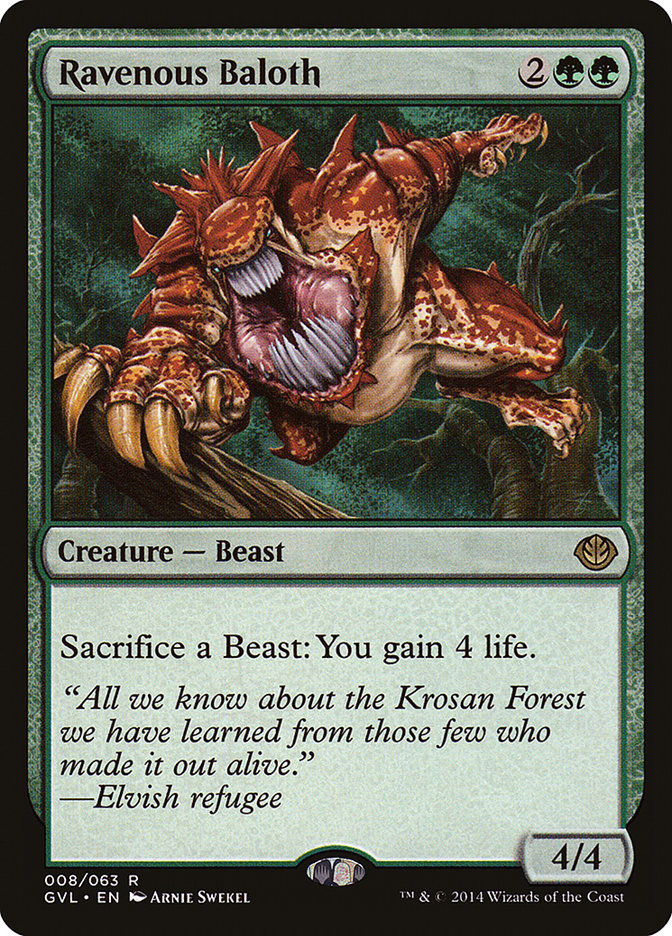 Ravenous Baloth (Garruk vs. Liliana) [Duel Decks Anthology] | Jomio and Rueliete's Cards and Comics
