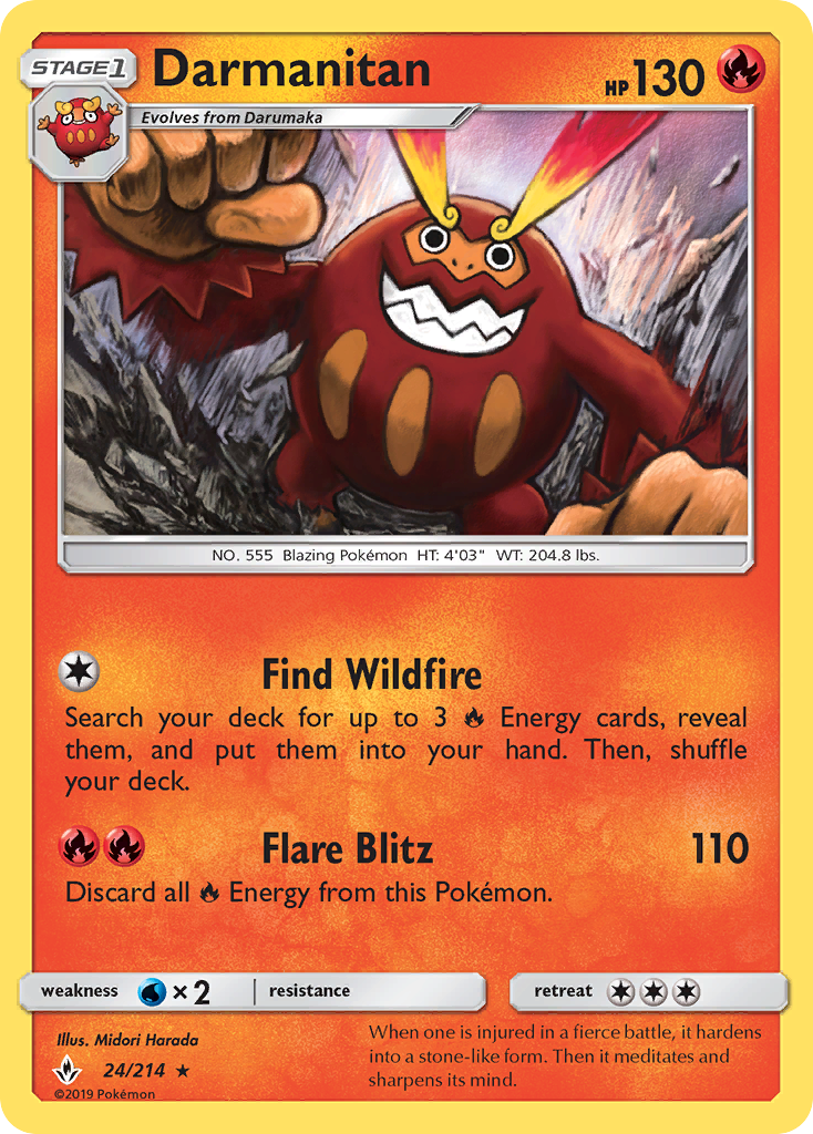 Darmanitan (24/214) [Sun & Moon: Unbroken Bonds] | Jomio and Rueliete's Cards and Comics