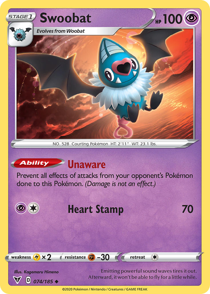 Swoobat (074/185) [Sword & Shield: Vivid Voltage] | Jomio and Rueliete's Cards and Comics