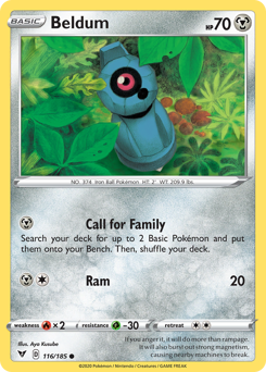 Beldum (116/185) [Sword & Shield: Vivid Voltage] | Jomio and Rueliete's Cards and Comics