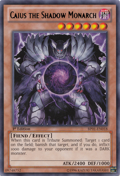 Caius the Shadow Monarch [BP01-EN018] Rare | Jomio and Rueliete's Cards and Comics