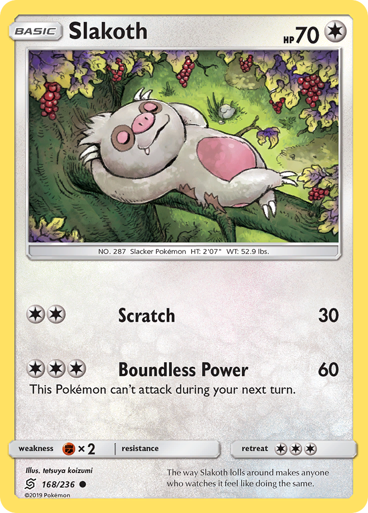 Slakoth (168/236) [Sun & Moon: Unified Minds] | Jomio and Rueliete's Cards and Comics